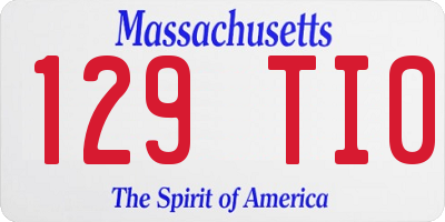 MA license plate 129TI0