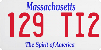 MA license plate 129TI2
