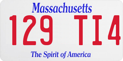 MA license plate 129TI4