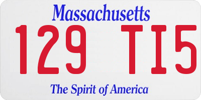 MA license plate 129TI5