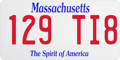 MA license plate 129TI8