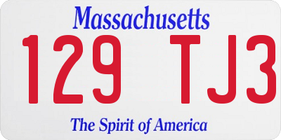 MA license plate 129TJ3