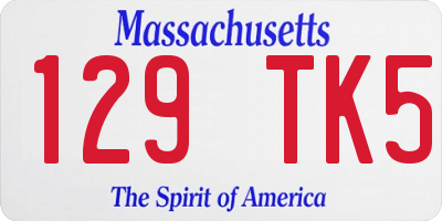 MA license plate 129TK5