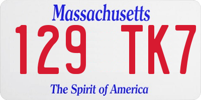 MA license plate 129TK7