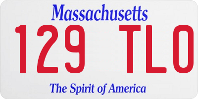 MA license plate 129TL0