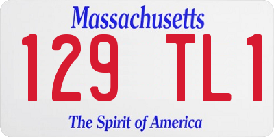 MA license plate 129TL1
