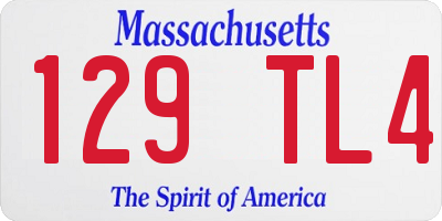 MA license plate 129TL4
