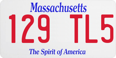 MA license plate 129TL5
