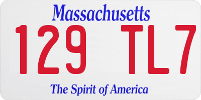 MA license plate 129TL7