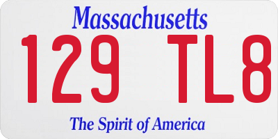 MA license plate 129TL8