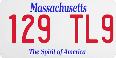 MA license plate 129TL9