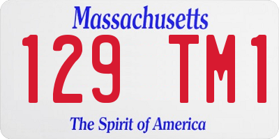 MA license plate 129TM1