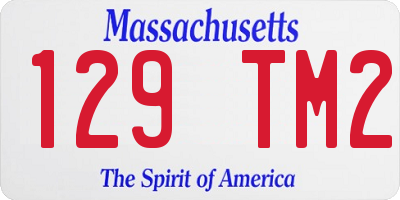 MA license plate 129TM2