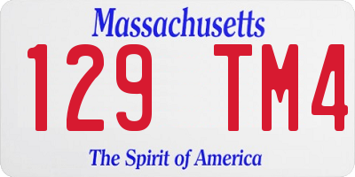 MA license plate 129TM4
