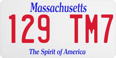 MA license plate 129TM7