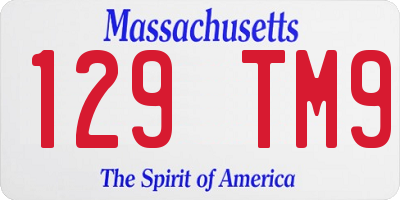 MA license plate 129TM9