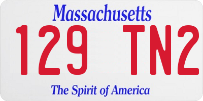 MA license plate 129TN2