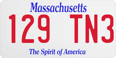 MA license plate 129TN3