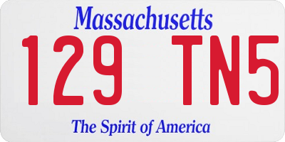 MA license plate 129TN5