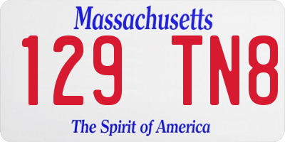 MA license plate 129TN8