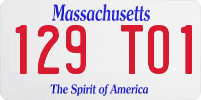 MA license plate 129TO1