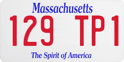 MA license plate 129TP1