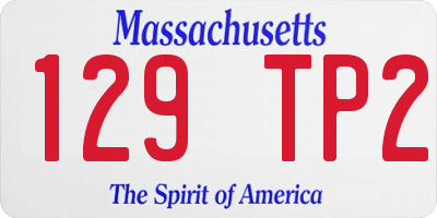MA license plate 129TP2