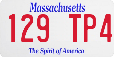 MA license plate 129TP4
