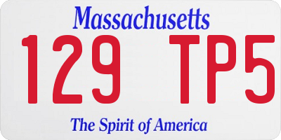 MA license plate 129TP5