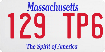 MA license plate 129TP6
