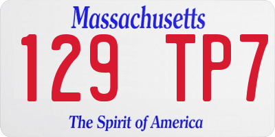 MA license plate 129TP7