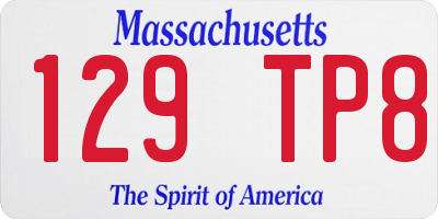 MA license plate 129TP8