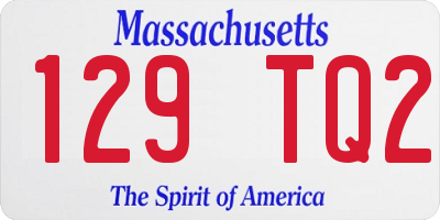 MA license plate 129TQ2