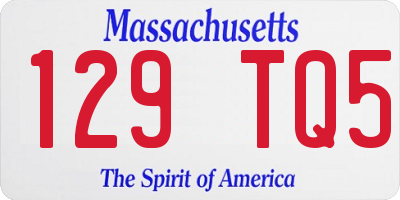 MA license plate 129TQ5