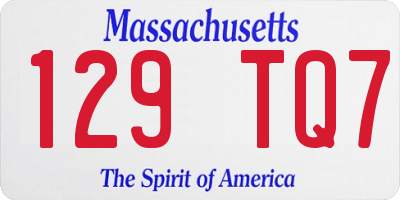 MA license plate 129TQ7