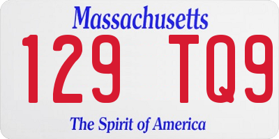 MA license plate 129TQ9