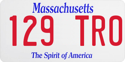 MA license plate 129TR0