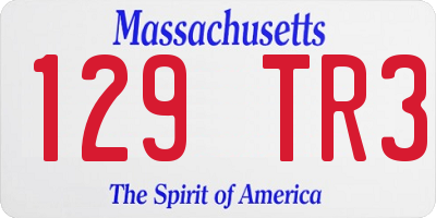 MA license plate 129TR3