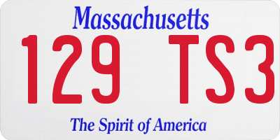 MA license plate 129TS3