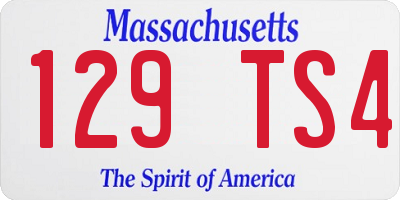 MA license plate 129TS4