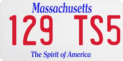 MA license plate 129TS5