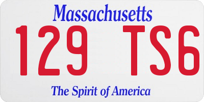 MA license plate 129TS6