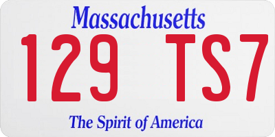MA license plate 129TS7