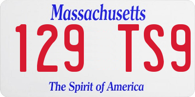 MA license plate 129TS9