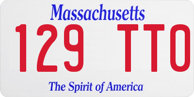 MA license plate 129TT0