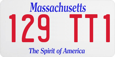 MA license plate 129TT1