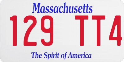 MA license plate 129TT4