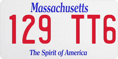MA license plate 129TT6