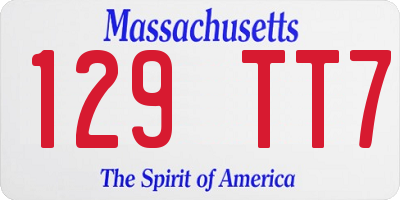 MA license plate 129TT7