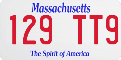 MA license plate 129TT9
